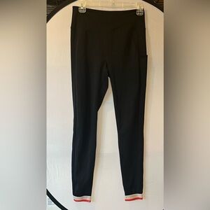 Elegant Black Joggers with Red and White Trim